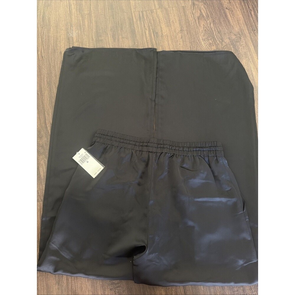 Lauren Ralph Lauren Womens Wide-Leg drawcord waist Satin Charmeuse Pants Black M - Picture 11 of 12
